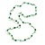 Delicate Ceramic Bead and Glass Nugget Cord Long Necklace In Green - 96cm Long - view 5