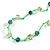 Delicate Ceramic Bead and Glass Nugget Cord Long Necklace In Green - 96cm Long - view 3