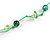 Delicate Ceramic Bead and Glass Nugget Cord Long Necklace In Green - 96cm Long - view 6
