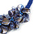 Stunning Glass Bead with Shell Floral Motif Necklace In Blue - 48cm Long - view 3