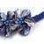 Stunning Glass Bead with Shell Floral Motif Necklace In Blue - 48cm Long - view 4