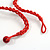 Tribal Wood/ Ceramic Bead Cotton Cord Necklace in Cherry Red/ Brown - 60cm Long/ 10cm Long Front Drop - view 5