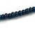 Dark Blue Wood Bead Bird Long Necklace - 80cm Long - view 6