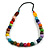 Long Multicoloured Painted Wooden Bead Cord Long Necklace - 80cm L - view 2