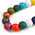 Long Multicoloured Painted Wooden Bead Cord Long Necklace - 80cm L - view 4