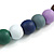 Long Multicoloured Painted Wooden Bead Cord Long Necklace - 80cm L - view 5