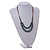 Dusty Blue Ceramic Layered Brown Silk Cord Necklace - 60-70cm L/ Adjustable - view 10