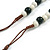 Romantic Rose and Ceramic Bead Silk Cord Necklace/ Black/ Off White/ 60-70cm L/ Adjustable - view 5