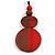 Double Bead Red/ Brown Washed Wood Pendant with Black Cotton Cord - 80cm Max/ 12cm Pendant - view 8