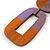 O-Shape Orange/ Lilac Purple Washed Wood Pendant with Black Cotton Cord - 88cm L/ 13cm Pendant - view 7