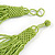Chunky Bright Lime Green Glass Bead Bib Multistrand Layered Necklace - 76cm L - view 7