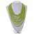 Chunky Bright Lime Green Glass Bead Bib Multistrand Layered Necklace - 76cm L - view 3