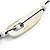 Long Geometric Antique White Painted Wood Bead Black Cord Necklace - 100cm Max/ Adjustable - view 8