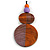 Double Bead Antique Orange/ Lilac Purple Washed Wood Pendant with Black Cotton Cord - 80cm Max/ 12cm Pendant