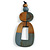 O-Shape Bronze/ Grey Painted Wood Pendant with Black Cotton Cord - 88cm L/ 13cm Pendant - view 8