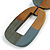 O-Shape Bronze/ Grey Painted Wood Pendant with Black Cotton Cord - 88cm L/ 13cm Pendant - view 7