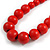 Chunky Red Graduated Wood Bead Black Cord Necklace - 84cm Max/ Adjustable - view 4
