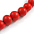 Chunky Red Graduated Wood Bead Black Cord Necklace - 84cm Max/ Adjustable - view 6