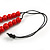 Chunky Red Graduated Wood Bead Black Cord Necklace - 84cm Max/ Adjustable - view 7