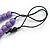 Chunky Lilac Purple Graduated Wood Bead Black Cord Necklace - 84cm Max/ Adjustable - view 7