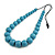Graduated Light Blue Wood Ball Bead Cord Necklace - 84cm Max/ Adjustable - view 7