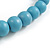 Graduated Light Blue Wood Ball Bead Cord Necklace - 84cm Max/ Adjustable - view 8