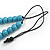 Graduated Light Blue Wood Ball Bead Cord Necklace - 84cm Max/ Adjustable - view 5