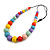 Chunky Multicoloured Graduated Wood Bead Black Cord Necklace - 84cm Max/ Adjustable - view 6
