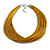 Gold Multistrand Silk Cord Necklace In Silver Tone - 50cm L/ 7cm Ext