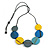 Multicoloured Wood Coin Bead Black Cotton Cord Necklace - 96cm L (Max Length) Adjustable - view 3