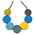 Multicoloured Wood Coin Bead Black Cotton Cord Necklace - 96cm L (Max Length) Adjustable - view 5