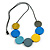 Multicoloured Wood Coin Bead Black Cotton Cord Necklace - 96cm L (Max Length) Adjustable - view 11