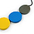 Multicoloured Wood Coin Bead Black Cotton Cord Necklace - 96cm L (Max Length) Adjustable - view 9