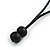 Black/Grey/Antique White Wooden Coin Bead and Bird Black Cotton Cord Long Necklace/ 96cm Max Length/ Adjustable - view 6