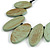 Leaf Painted Antique Mint Wood Bead Cotton Cord Necklace/70cm Max Length/ Adjustable - view 6