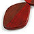 Red/Brown Geometric Wood Pendant Black Waxed Cotton Cord - 80cm L Max/ 13cm - view 5