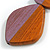 Orange/Lilac Geometric Wood Pendant Black Waxed Cotton Cord - 80cm L Max/ 13cm - view 5