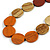 Brown/Natural/Orange Wooden Coin Bead and Bird Black Cotton Cord Long Necklace/ 96cm Max Length/ Adjustable - view 5