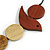 Brown/Natural/Orange Wooden Coin Bead and Bird Black Cotton Cord Long Necklace/ 96cm Max Length/ Adjustable - view 4