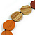 Brown/Natural/Orange Wooden Coin Bead and Bird Black Cotton Cord Long Necklace/ 96cm Max Length/ Adjustable - view 3