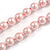 Long Light Pink Glass Bead Necklace - 148cm Length/ 8mm - view 4