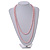 Long Light Pink Glass Bead Necklace - 148cm Length/ 8mm - view 3