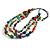 Layered Multicoloured Wood/ Ceramic/ Glass Bead Cotton Cord Necklace - 90cm L - view 4