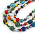 Layered Multicoloured Wood/ Ceramic/ Glass Bead Cotton Cord Necklace - 90cm L - view 5