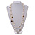 Romantic Faux Pearl Bead with Black/White Enamel Rose Element Long Necklace in Gold Tone - 154cm Long - view 3