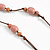 Dusty Pink Ceramic Bead Brown Cotton Cord Long Necklace/80cmL/Adjustable/Slight Variation In Colour/Natural Irregularities - view 5