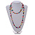 Multicoloured Shell Nugget and Glass Bead Long Necklace - 115cm Long - view 3