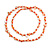 Salmon Shell Nugget and Orange Glass Bead Long Necklace - 115cm Long - view 2