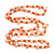 Salmon Shell Nugget and Orange Glass Bead Long Necklace - 115cm Long - view 5