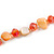 Salmon Shell Nugget and Orange Glass Bead Long Necklace - 115cm Long - view 7